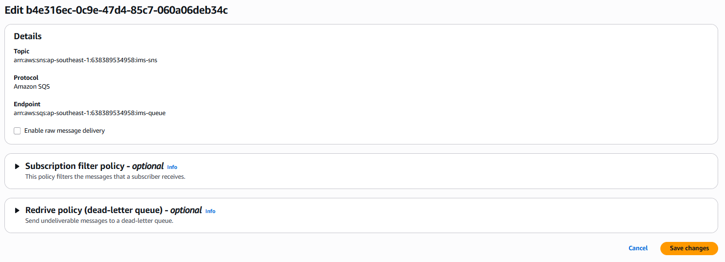 SNS topic used to broadcast production alerts